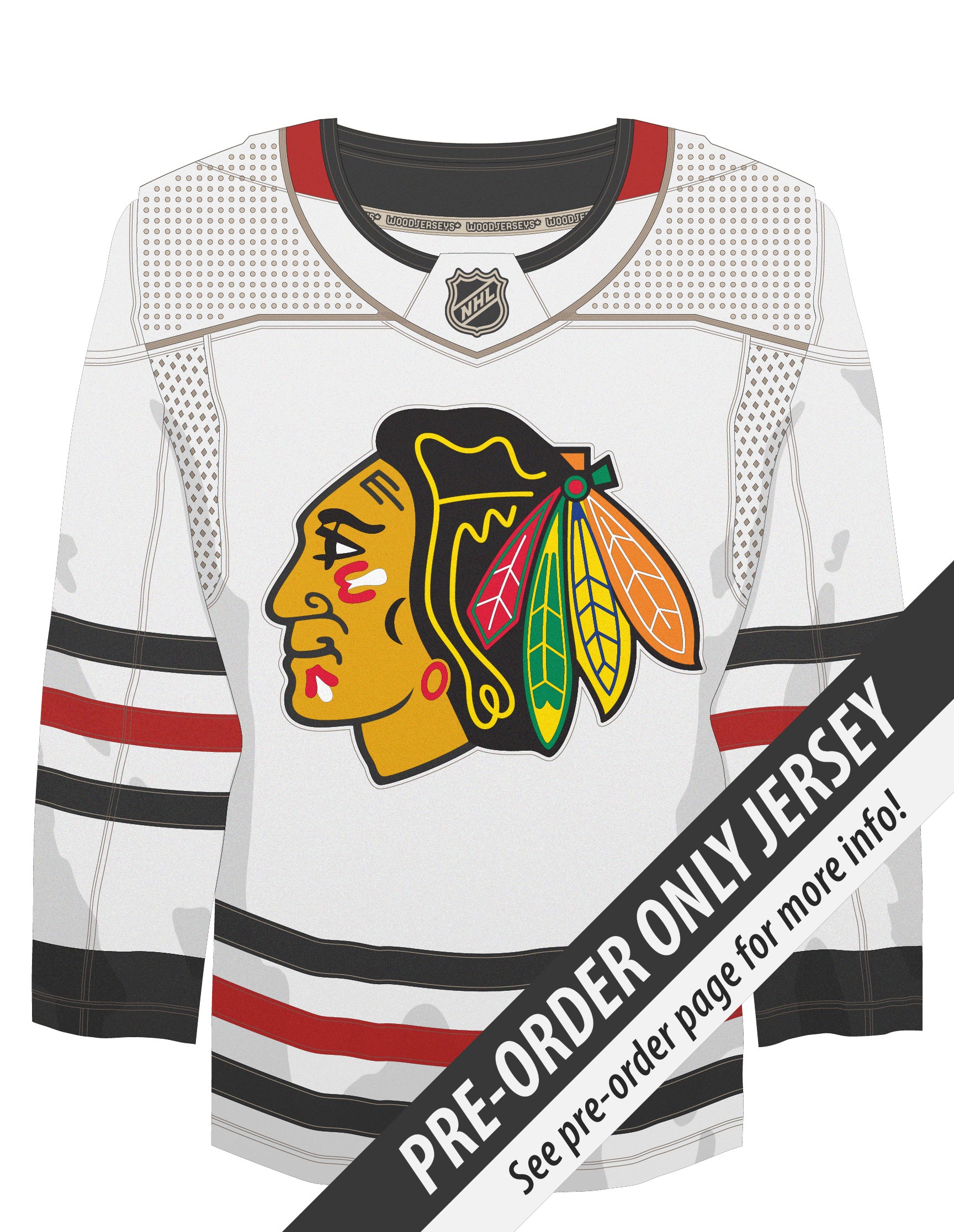 Chicago Blackhawks Away WoodJersey WoodJerseys