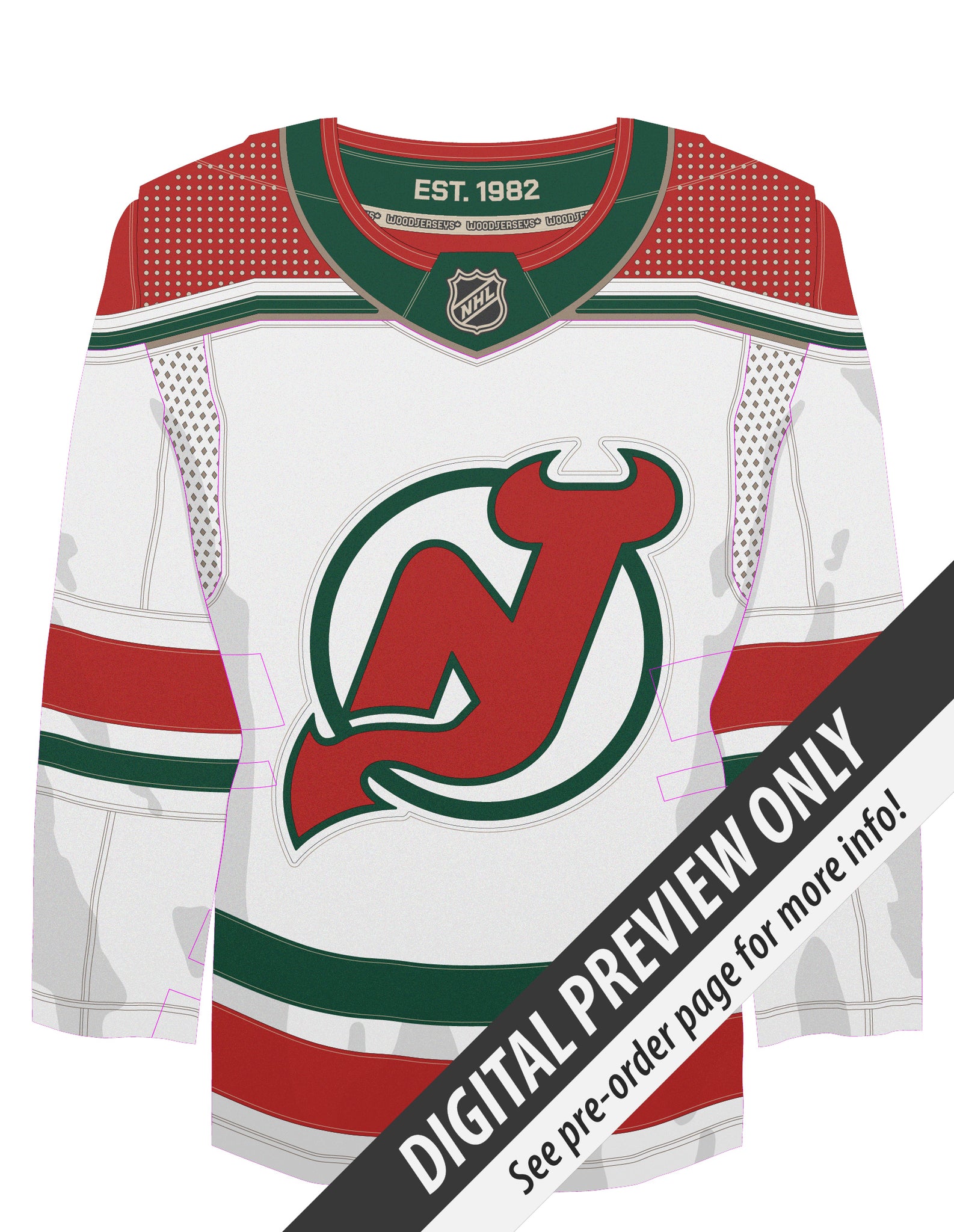 New Jersey Devils Heritage WoodJersey