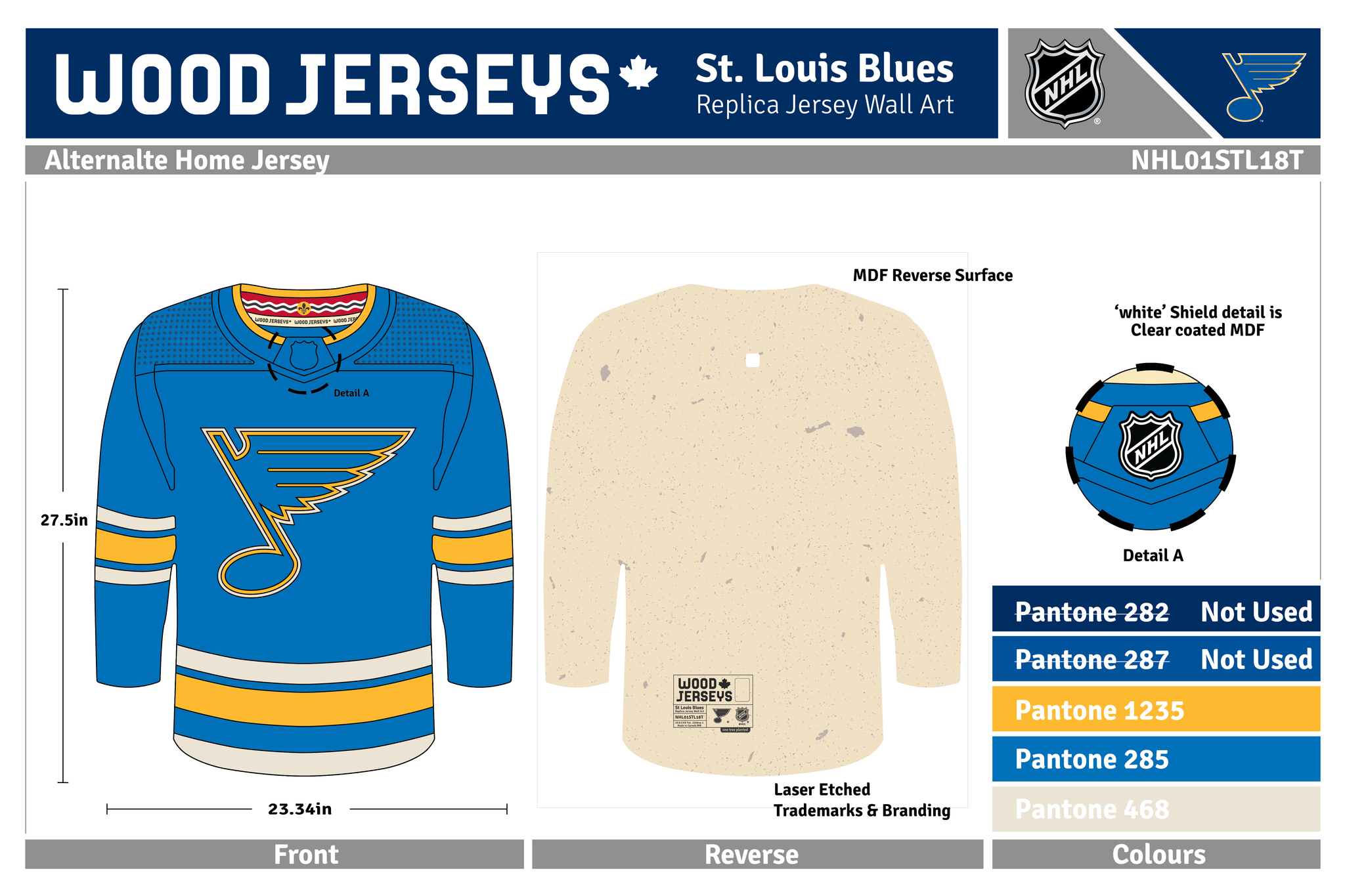 ST. LOUIS BLUES HOME WoodJerseys